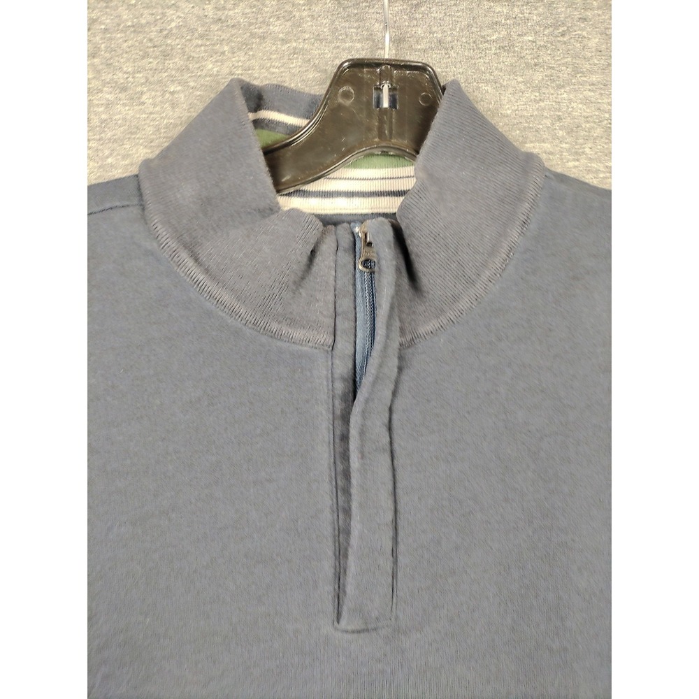Untuckit Mens Jacket XL Blue Fleece 1/4 Zip Pullover Preppy Minimalist PNW
